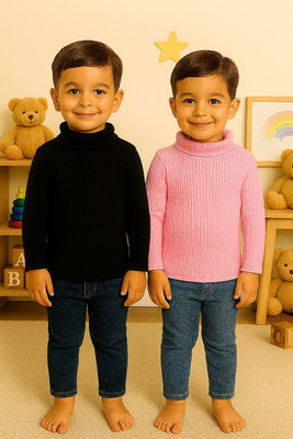 Paryag Self Design High Neck Casual Baby Boys & Baby Girls Multicolor Sweater