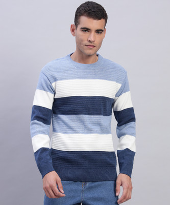 WILLEY Colorblock Round Neck Casual Men Multicolor Sweater