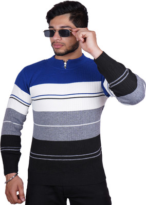 styhub Woven Round Neck Casual Men Multicolor Sweater