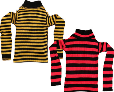 MTI FAASHION Striped High Neck Casual Baby Boys & Baby Girls Multicolor Sweater