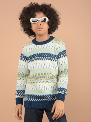 CRIMSOUNE CLUB Woven Round Neck Casual Boys Multicolor Sweater