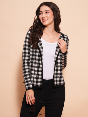 Globus Checkered Casual Women Black, White Sweater