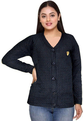 swater Solid V Neck Formal Women Black Sweater