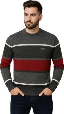 METRONAUT Striped Round Neck Casual Men Multicolor Sweater