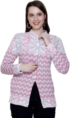 HITTIKA Self Design Round Neck Casual Women Pink Sweater