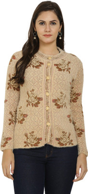 chatanya Solid V Neck Party Women Beige Sweater