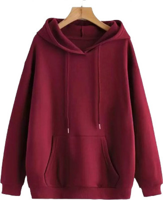 Ashkart Solid Hooded Neck Casual Men Maroon Sweater