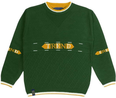 Pink Paradise Self Design Crew Neck Casual Boys Red Sweater