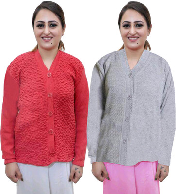 Shunit creation Solid Round Neck Casual Women Red Sweater