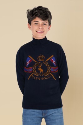 Allen Solly Graphic Print Turtle Neck Casual Boys Multicolor Sweater