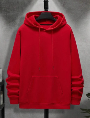 Ashkart Printed Hooded Neck Casual Men Red Sweater