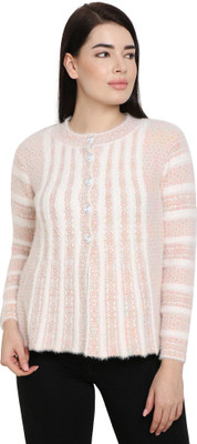chatanya Solid V Neck Party Women White Sweater