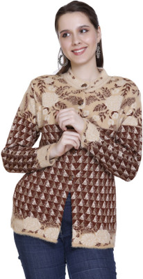 HITTIKA Self Design Round Neck Casual Women Pink Sweater