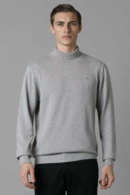 LOUIS PHILIPPE Solid Turtle Neck Casual Men Grey Sweater