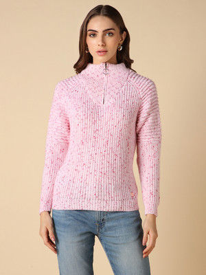 Allen Solly Solid Casual Women Blue Sweater