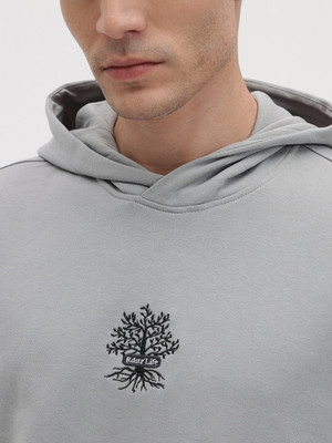 Roadster Solid Hooded Neck Casual Men Beige Sweater