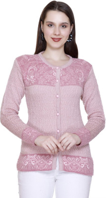 chatanya Solid V Neck Party Women Pink Sweater