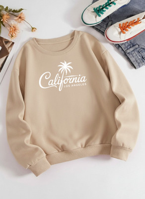 HouseOfCommon Solid Round Neck Casual Women Beige Sweater