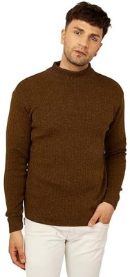 Jitendragiri Solid Turtle Neck Casual Men Brown Sweater