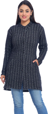 dutchdream Self Design Round Neck Casual Women Black Sweater