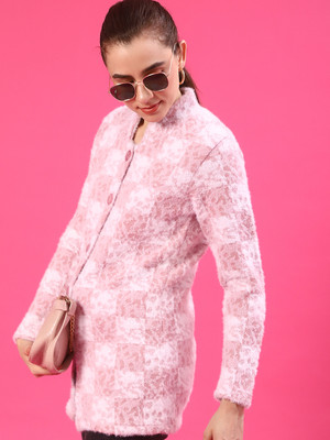 V-MART Solid Round Neck Casual Women Pink Sweater
