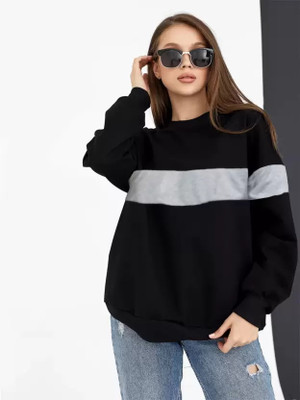 Leotude Full Sleeve Color Block Women Sweatshirt