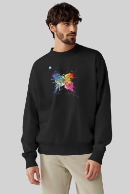 I SENSE Full Sleeve Geometric Print Men Sweatshirt