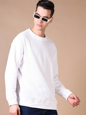 V-MART Full Sleeve Solid Men Sweatshirt