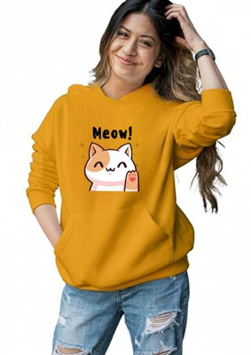 HouseOfCommon Self Design Round Neck Casual Women Yellow Sweater