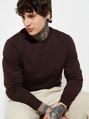 MAX Full Sleeve Self Design Men Sweatshirt