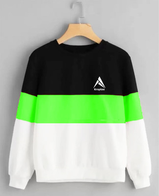 Kroptee Full Sleeve Color Block Men Sweatshirt