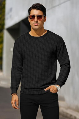 KCON Full Sleeve Self Design Men Sweatshirt