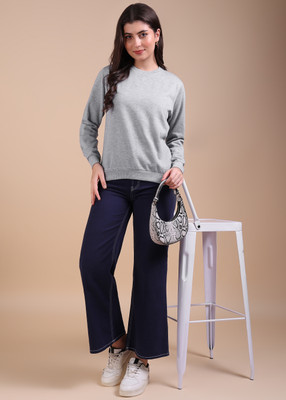 Adyavastram Full Sleeve Solid Women Sweatshirt