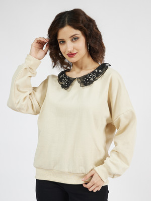 ATHENA Full Sleeve Embellished Women Sweatshirt