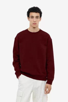 MOON IN Full Sleeve Solid Men Sweatshirt