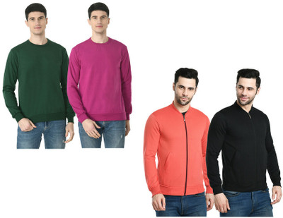 Indistar Full Sleeve Solid Men Sweatshirt