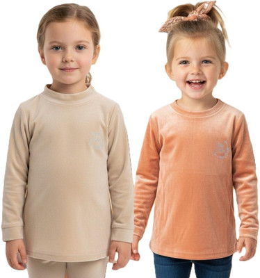 salvia Full Sleeve Solid Girls Sweatshirt