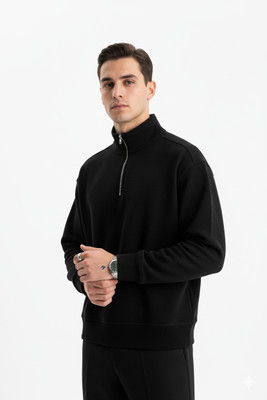 Crossbone Full Sleeve Solid Men Sweatshirt