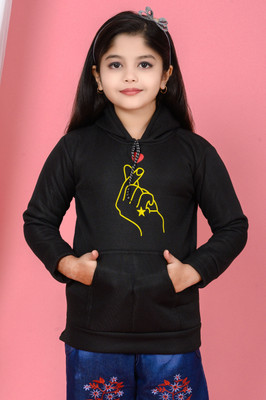 N C FASHION Full Sleeve Solid Girls Sweatshirt