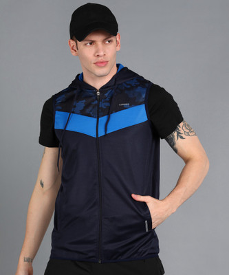 Adrenex Sleeveless Color Block Men Sweatshirt