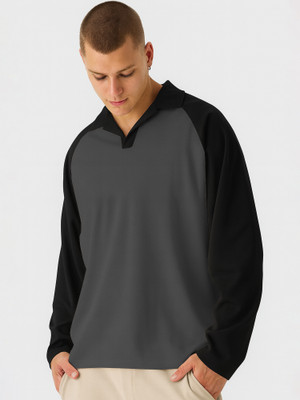 Jump Cuts Full Sleeve Color Block Men Sweatshirt