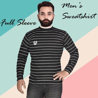 Marc Laurent Full Sleeve Striped Men Sweatshirt