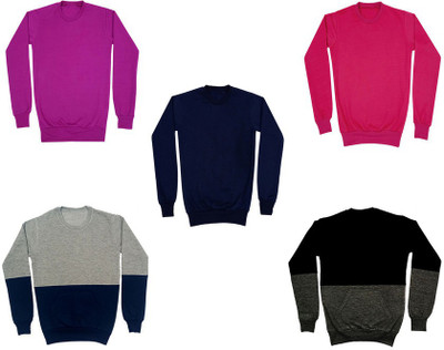 IndiWeaves Full Sleeve Solid Boys Sweatshirt