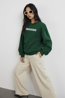 Calm Down Full Sleeve Printed Women Sweatshirt