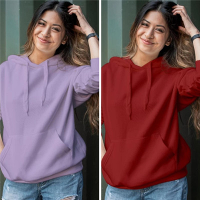 Pwexz Full Sleeve Solid Women Sweatshirt