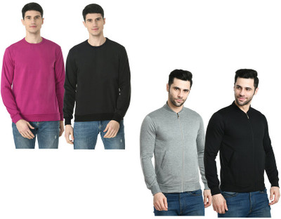 Indistar Full Sleeve Solid Men Sweatshirt