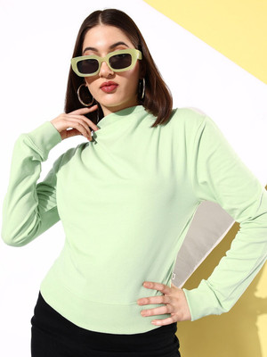 Roadster Full Sleeve Solid Women Sweatshirt