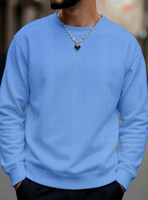 KAJARU Full Sleeve Self Design Men Sweatshirt