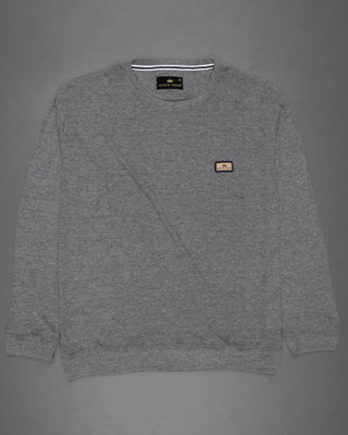 french crown Full Sleeve Solid Men Sweatshirt