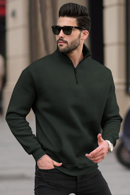 TRIPR Full Sleeve Solid Men Sweatshirt
